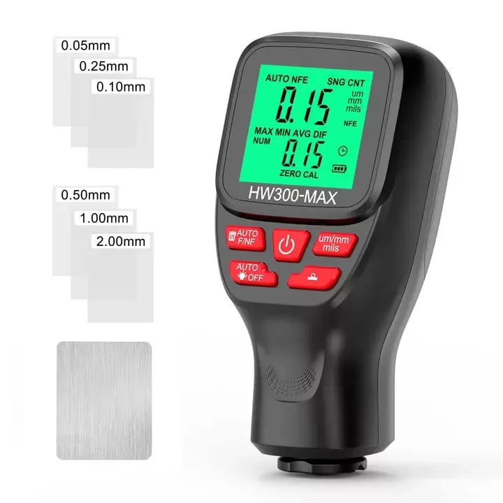 HW300-MAX digitális festék-rétegvastagság mérő autókhoz, LCD kijelzővel – 3. kép